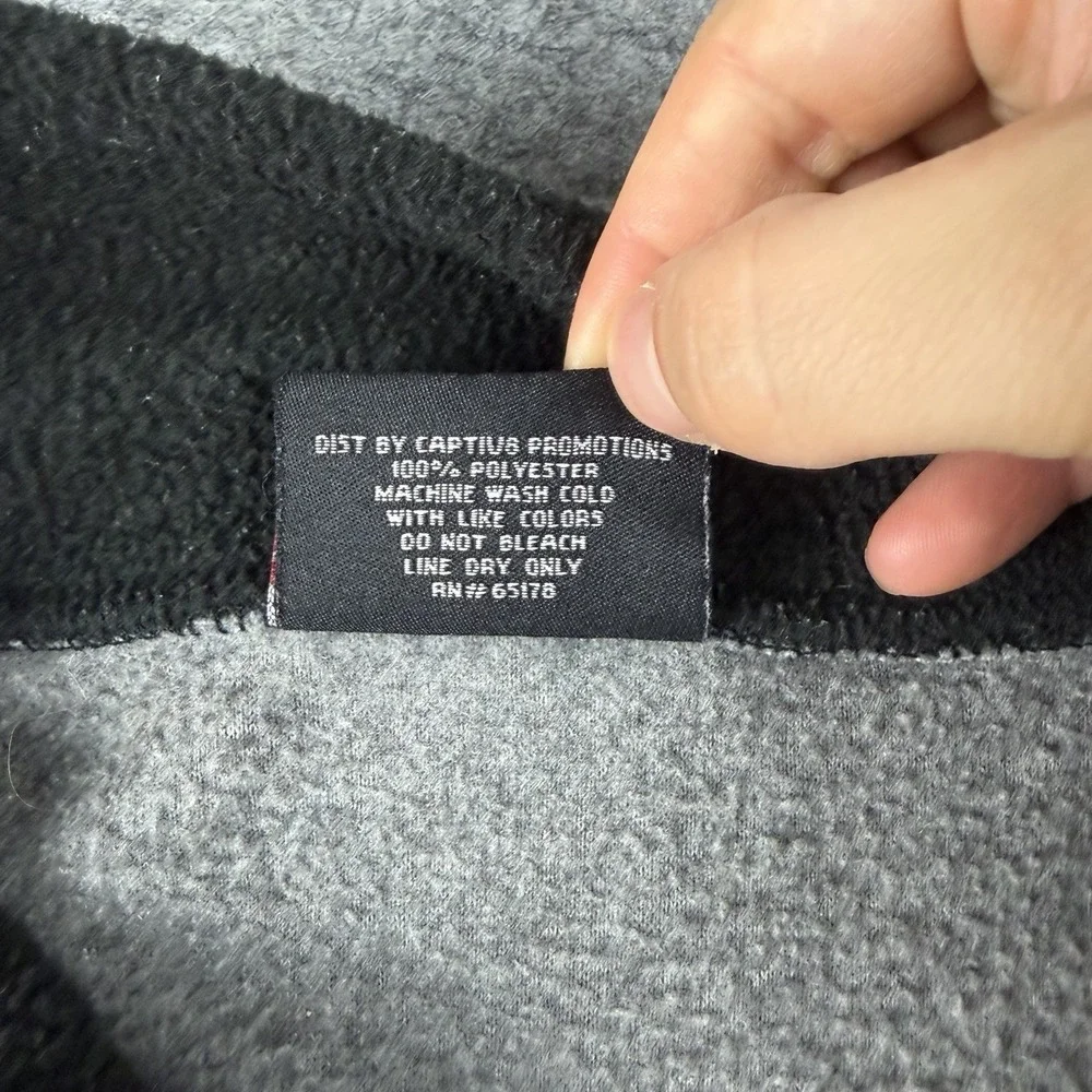 ESPN The Magazine Fleece Mens XL Gray 1/4 Zip Pullover Promo Vintage Y2K 90s